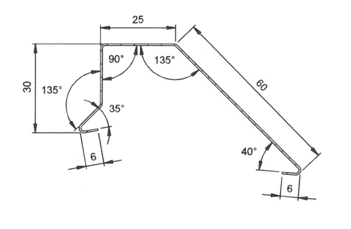 Sternkapsel 25x60 med skrå kant