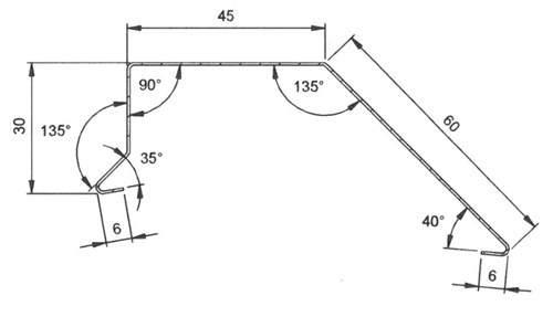 Sternkapsel 45x60 med skrå kant
