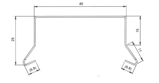Sternkapsel 45 x 25 mm. med lige kant.