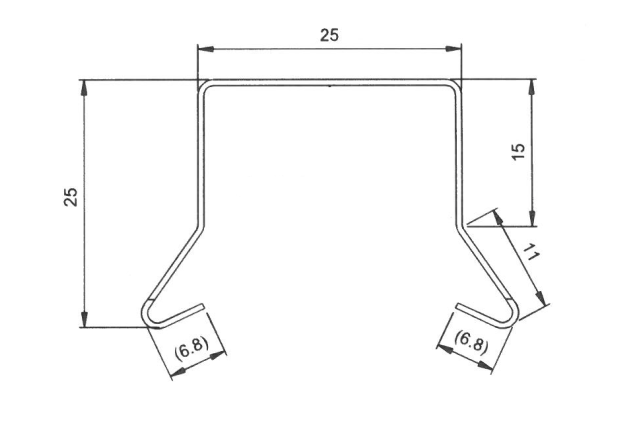 Sternkapsel 25 x 25 mm. med lige kant.